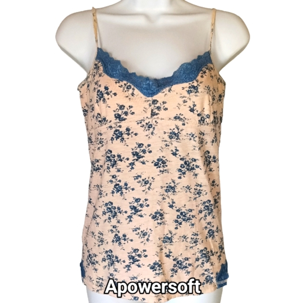 Floral Cami with Lace Trim (0814)